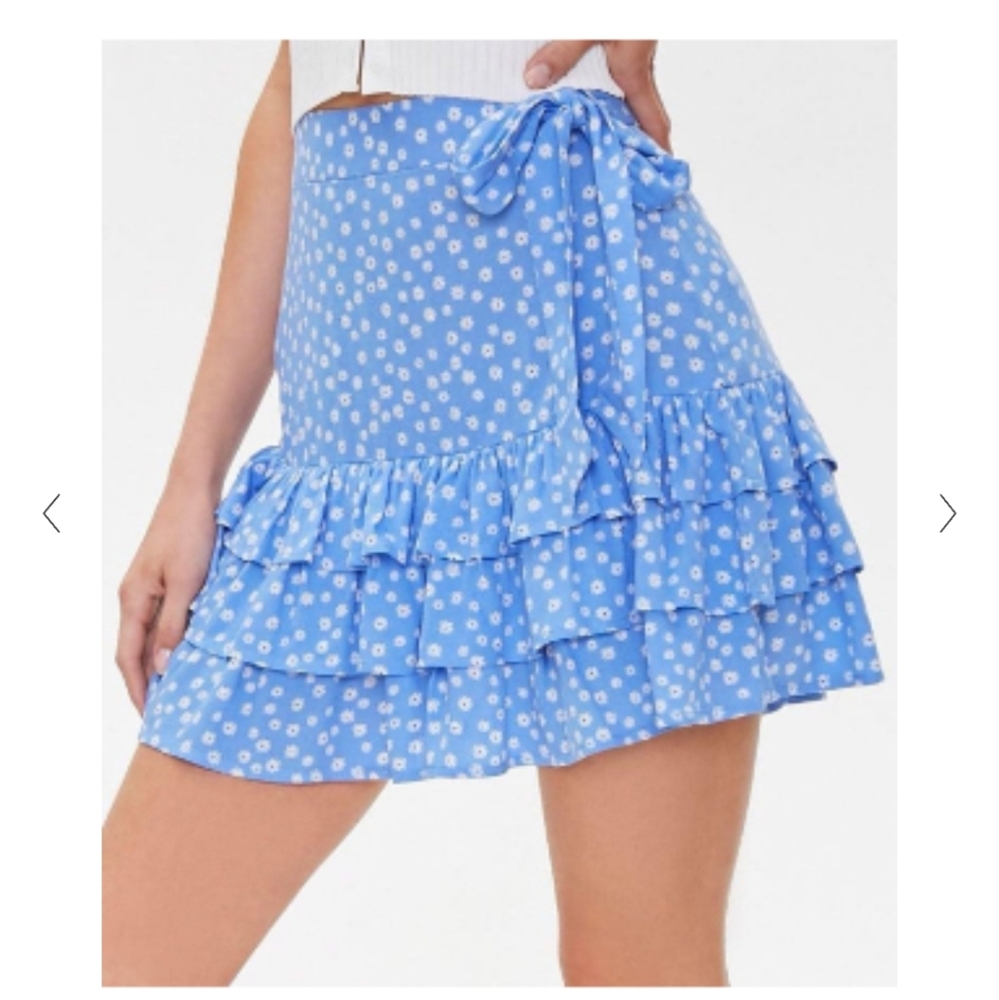 Forever 21 Floral Blue Skirt